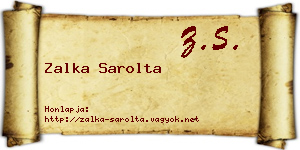 Zalka Sarolta névjegykártya